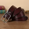 Belts 4cm Stainless Steel Belt Buckle Thick Genuine Leather Men Luxury Men's Ceinture Male Cowskin Wide YQ231026