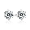 Stud Umq 1ct 2ct Moissanite Diamond Ear Studs Orecchini placcati Orecchini per le donne Gioielli in argento sterling YQ231026