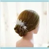 Hair JewelryYarn Flower Pins Clips Bridal Pearls Wedding Jewelry Piece à la main Femmes Aessories Épingles à cheveux Drop Livraison 2021 9LQWD253H