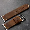 Watch Bands Handmade Head Layer Cowhide Leather Strap Brown Color to Apple ultra 49mm 42mm 44mm厚い男性本物