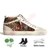 Luxury Designer Women Man Casual Shoes White Leather Upper Gold Studs Leopard Print Pony Skin Platform Skat Mid Stars Sneakers Handgjorda Flat Suede Sports Trainers