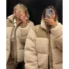 Frauenjacken Nord Winter Fleece Jacke Frauen Faux Gesicht Schearling Oberbekleidung Schichten Frauen Wildleder Pelz Mantel Warm verdickter Lammpuffer Puffer