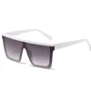 Överdimensionerade solglasögon mode kvinnor platt top fyrkantiga solglasögon för kvinnliga vintage spegel damer nyanser UV400