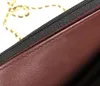 2023 Klasyczne skórzane luksusy designerskie torebki dla torb kanałowe torby na ramię łańcucha klapka sprzęgła torba crossbody metalowa torebka złoto czarny portfel Woc kawior