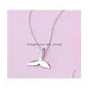 Pendant Necklaces 20 pièces/lot Sier queue de sirène pendentifs pour femmes amoureux dauphins baleine poisson charmes bijoux accessoires livraison directe Dhyxj