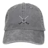 Basker korsade fälthockeypinnar retrobaseball cap cowboy hatt monterad snapback för män kvinnor avslappnad sol utomhus