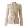 W011 slimfit mode luxe reine fête printemps Collection Texure motif veste formelle élégant tenue de femme Blazer Cocktail284x