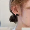 Earring Back Elegant Clover Stud Earrings With Opal Y2K Flower Minimalist Gift For Girls And Women Drop Delivery Jewelry Findings Comp Dhoxt