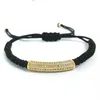 Todo-anil arjandas masculino macrame pulseiras ouro longo tubo micro pave cz cobre macarrão contas briading macrame bracelet247g