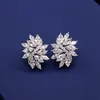 Stud Zircon Retro Floral Crystal örhängen Brudsmycken Rhinestones Trendiga bröllopsflickor Tillbehör för kvinnor YQ231026