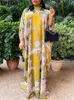 Basic Casual Dresses Bohemian Long Sundress VONDA 2023 Summer Women Maxi Dress Vintage 3/4 Sleeve Printed Casual Loose Party Beach Vestidos Holiday T231026