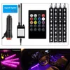 Ny bilinredning Atmosfär LED RGB Strip Light Dash Floor Foot RGB LED -strip Dekorativ lätt musikljudkontroll Multipelbelysning