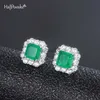 Stud vintage 7*7 mm Square Szmaragd 1 mm cyrkon 925 Srebrna igła Przeszywające Kolki Damskie Party Wedding Party Prezent YQ231026