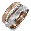 Pierścienie klastra Mengyi moda podwójna kolor Pinting Pinch Pinting Modern 2023 9 2 5 Rose Gold Dwukrotne CZ Wedding