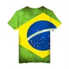 Men's T-Shirts 3D Printing Casual T-shirt Brazil Flag Men And Women Fashion Harajuku High Quality206m