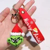 عيد الميلاد Grinch Keychain قلادة عيد الميلاد شجرة الفراء الأخضر وحش الديكور دمية Grinch