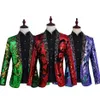 Men's Suits & Blazers Men's Flipping Sequins Tuxedo Jackets 6 Colors Fashion Blazer Nightclub Bar DJ Singer Glitter Stag3196