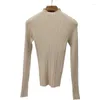 Kvinnors tröjor Autumn Contracted Fashion Round Collar Cultivate En's Morality Show Thin Light Warm Long-Sleeved Pullovers