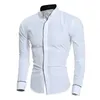 Men s Casual Shirts Spring Solid Color Simple Korean Version Slim Fit Long Sleeve Shirt 231025