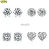 Stud Umq 1ct 2ct Moissanite Diamond Ear Studs Orecchini placcati Orecchini per le donne Gioielli in argento sterling YQ231026