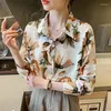 Women's Blouses Vamisas Shirts & For Women Dressy Casual Long Sleeve Shirt Floral Print Elegant Tops Loose Collar Workout Ropa De Mujer