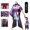 Raiden Shogun Genshin Impact Baal Wig Shoes Cosplay Costume Sexig Women Kimono Dress Uniform Party Rollplay Socks