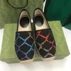 Popüler Tasarımcı Kadın Platformu Espadrille Loafers Ayakkabı Lambskin Deri Slip-On Canvas Lady Rahat Yürüyüş Konforu Mükemmel Oxfords