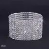 Bracelet élastique en strass blanc à 10 rangées, extensible, bijoux de fête de mariage et de mariée, ZAU10 52678