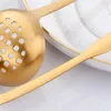 Spoons Gold Soup Ladle Colander Set Long Handle Stainless Steel Kitchenware Cookware Serving Spoon For Cooking Utensil(2 PCS)