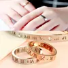 Cluster Ringen Vrouwen Titanium Stalen Sieraden Romeinse Cijfers Voor CZ Kristallen Trendy Party Liefde Ring Paar R006