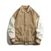 Men's Trench Coats Baseball Uniform Jacket Genderless American Street Solid Color Casual College Plus Size Varsity