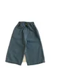 Pantaloni 2023 Primavera Bambini Denim Sciolto Solido Bambine Tasca Jeans Cotone Bambini Pantaloni Casual Moda Ragazzi