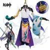 Cosplay Cosplay Cosplay Genshin Impact Xiao Cosplay Costume Green Wig Kimono Uniform Halloween Party Suit Full Accessories Set Comic ConcosplayCosplayCosplay