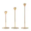 Castiçais 3 Pçs/set Metal Titular Dourado Castiçal Candelabro Rack Desktop Decoração de Casa Para Festa de Jantar de Casamento