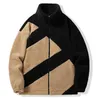 Preppy style designer jacket men autumn winter Lamb fleece mens jacket long sleeve Stand Collar women mens coat