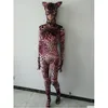 أزياء Catsuit Red Tiger Halloween Cosplay Costume Phemsuit Phemsuit fl for Kids Adts Can Admovable Gloves Foot Drop de dhyiu