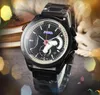 Top Quality Men's Watch 43mm Black Silver Case Quartz Automatic Movement Sapphire Glass Classic Model Folding Buckle Clasp WristWatches Gifts