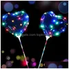 Воздушный шар Led Love Heart Star Shape Светящиеся воздушные шары Бобо с гирляндами 70 см Ночной светильник на столбе для декораций для вечеринок Прямая доставка игрушки Dhauz