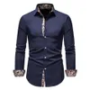 Mens Paisley Algodão Manga Longa Vestido Camisa Floral Impressão Casual Retro Botão Camisas Homens Slim Fit Chemise Homme Men's2575