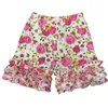 Shorties com babados para crianças pequenas, meninas, verão, cores brilhantes e divertidas, babados, calças de confeiteiro