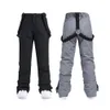 Skiing BIB Pants Men Women Ski Pants Windproof Waterproof Winter Thicken Snow Pants Outdoor Sports Snowboarding Breathable Strap Trousers Unisex 231025