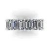 Eternity Full Emerald cut Lab Diamond Ring 925 sterling silver Bijou Engagement Wedding band Rings for Women men Charm Jewelry274I