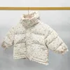 Down Coat Children's Floral Down Jacket 18m-6y Girls 'Cute Cotton, wyściełane ubrania Zimna kurtka dziecka 231025