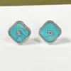 Kobiety Studs z diamentami/bez diamentów kolczyki z pudełkiem