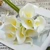 Dekorativa blommor 5st 33 cm konstgjorda calla lily enkelgren mjuk lim mini hem dekoration blomma