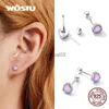 Stud WOSTU 925 sterling silver perline rotonde opale amore cuore orso orecchio fibbie orecchini per le donne moda partito gioielli regalo E1385 YQ231026