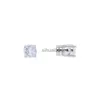 Stud Delicate 925 Sterling Silver Men Kvinnor som lyser Magnet Ear 6mm Cubic Zircon Clip Non Piercing Magnetiska örhängen Smycken YQ231026