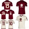 Equipo del club 2023-24 Torino 10 RADONJIC Camisetas de fútbol 91 ZAPATA 13 RODRIGUEZ 19 BELLANOVA 28 RICCI 16 VLASIC 11 PELLERI 4 BUONGIORNO 8 ILIC Kits de camiseta de fútbol Rojo Beige