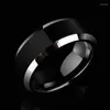 Wedding Rings 2023 Selling 8mm Tungsten Man's Plating The IP Black High Polished Comfort Fit Band Size 5-12