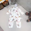 Macacões de bebê de luxo bonito animal impressão recém-nascido bodysuit tamanho 59-90 design de abertura confortável sensação rastejando terno oct25